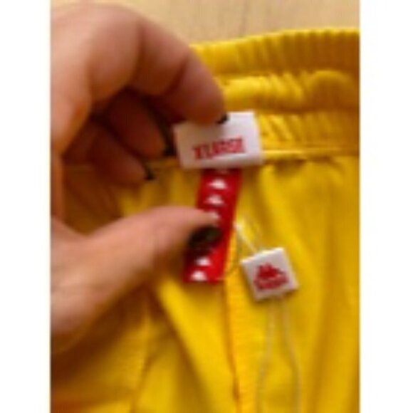 Kappa "222 Banda" yellow blue stripe stretch shorts men's sz Xlarge - Picture 5 of 8